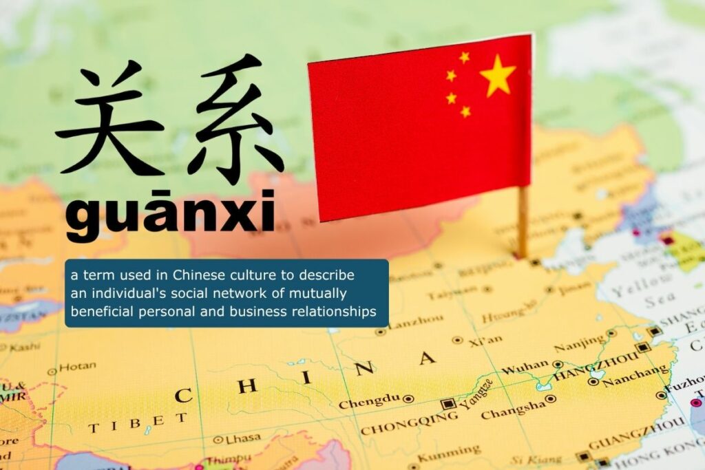 Guanxi refers to the web of personal and professional connections built through trust and reciprocity.