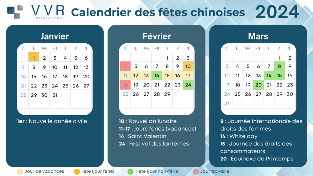 Le Calendrier des Fêtes et jours fériés en Chine pour l'Année 2024