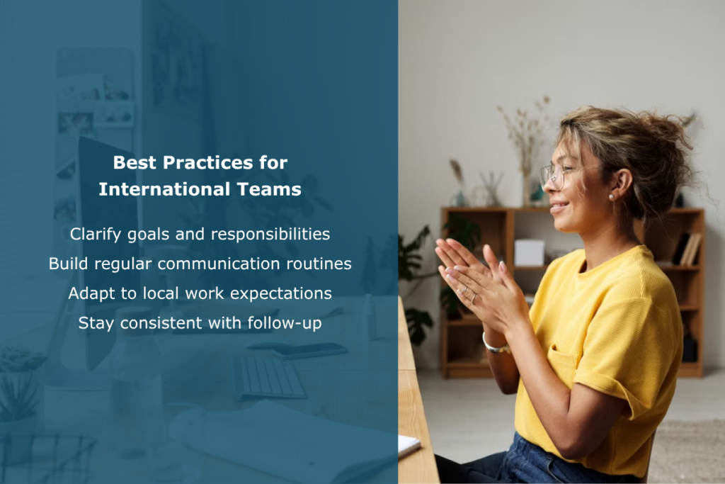 Best practices for international teams managing remote employees in China, including goals, communication, local expectations, and follow-up.
