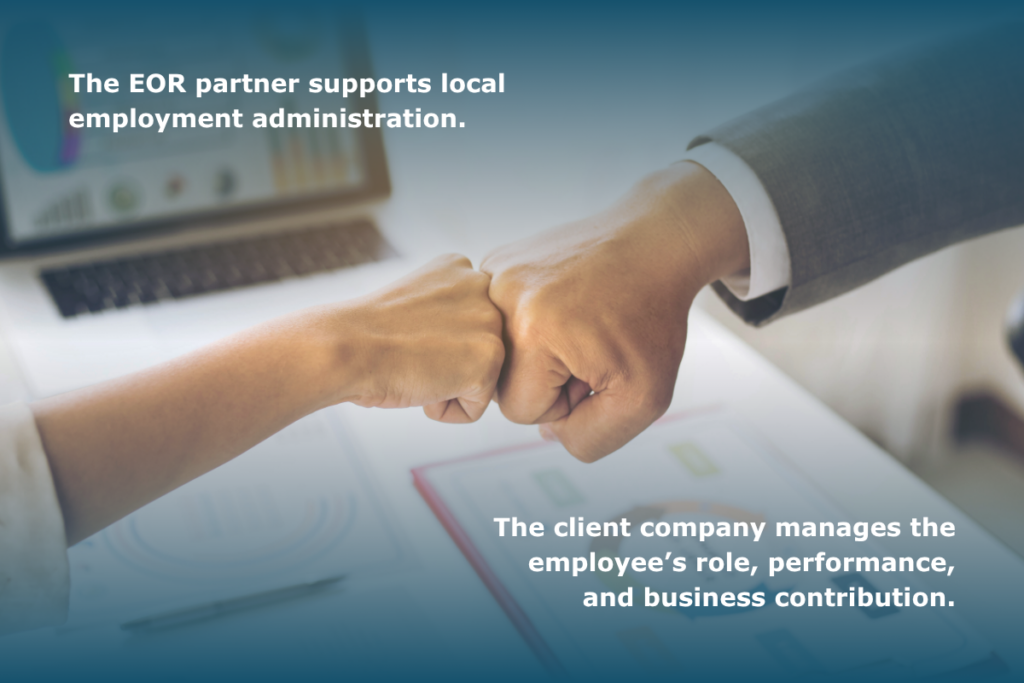 Division of responsibilities between an EOR partner and client company when employing workers in China.