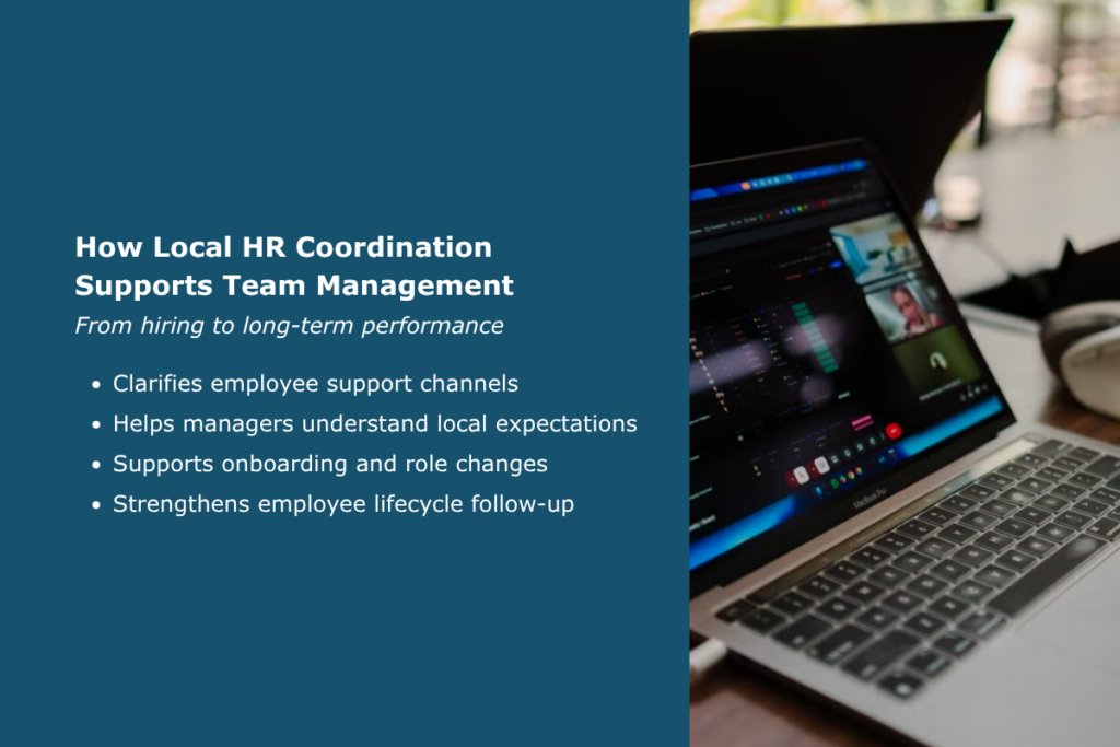 Local HR coordination supporting team management in China through employee support, manager guidance, onboarding, and lifecycle follow-up.
